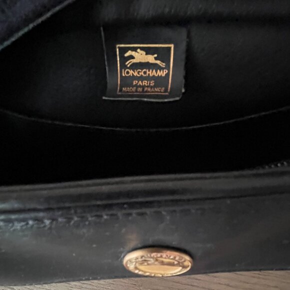 Vintage Longchamp Black Leather Bag - Picture 9 of 12